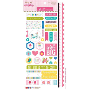 Scrapbooking  Wish Big Girl Cardstock Stickers 6"X12.5" Sticky Mix stickers