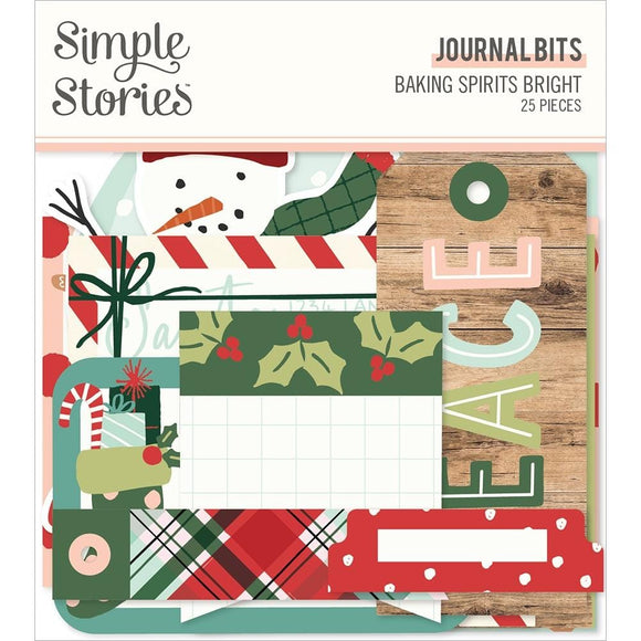 Scrapbooking  Simple Stories Baking Spirits Bright Bits & Pieces Die-Cuts 24/Pkg Journal Ephemera