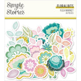 Scrapbooking  Simple Stories Flea Market Bits & Pieces Die-Cuts 48/Pkg Floral ephemera