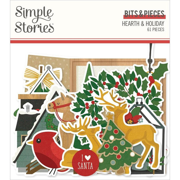 Scrapbooking  Simple Stories Hearth & Holiday Bits & Pieces Die-Cuts 61/Pkg Ephemera