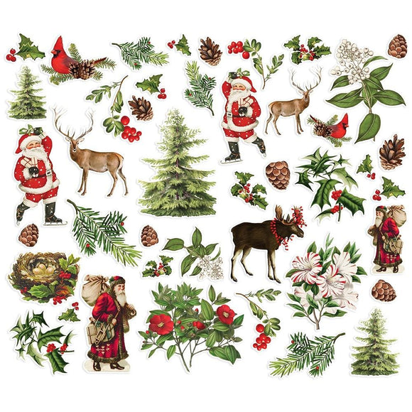 Scrapbooking  Simple Vintage Christmas Lodge Woodland Bits & Pieces Die-Cuts 42/Pkg Ephemera