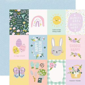 Scrapbooking  Bunnies & Blooms Double-Sided Cardstock 12"X12" 3x4 Elements Paper 12"x12"