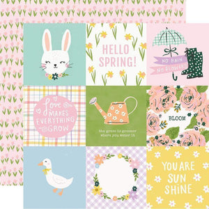 Scrapbooking  Bunnies & Blooms Double-Sided Cardstock 12"X12" 4x4 Elements Paper 12"x12"