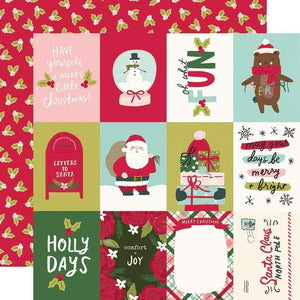 Scrapbooking  Holly Days Double-Sided Cardstock 12"X12" - 3x4 Elements Paper 12"x12"