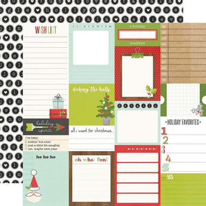 Scrapbooking  Make It Merry Double-Sided Cardstock 12"X12" - Journal Elements Paper 12"x12"