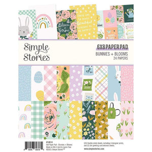 Scrapbooking  Simple Stories Bunnies & Blooms Double-Sided Paper Pad 6"X8" 24/Pkg Paper 12"x12"