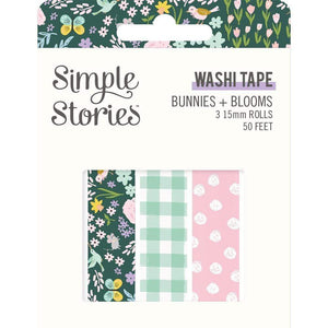 Scrapbooking  Simple Stories Bunnies & Blooms Washi Tape 3/Pkg Paper 12"x12"