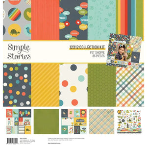 Scrapbooking  Simple Stories Collection Kit 12"X12" Pet Shoppe Paper 12"x12"