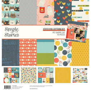 Scrapbooking  Simple Stories Collection Kit 12"X12" Pet Shoppe Cat Paper 12"x12"