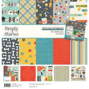 Scrapbooking  Simple Stories Collection Kit 12"X12" Pet Shoppe Dog Paper 12"x12"