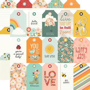 Scrapbooking  Simple Stories Full Bloom Double-Sided Cardstock 12"X12" -Tags Paper 12"x12"