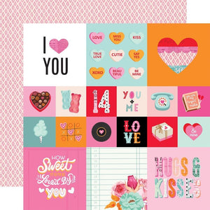 Scrapbooking  Simple Stories Heart Eyes Double-Sided Cardstock 12"X12" - 2x2/4x4 Elements Paper 12"x12"