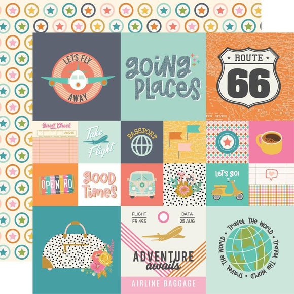 Scrapbooking  Simple Stories Let's Go! Double-Sided Cardstock 12