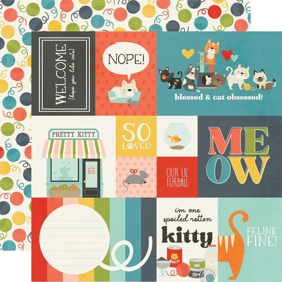 Scrapbooking  Simple Stories Pet Shoppe Cat Double-Sided Cardstock 12
