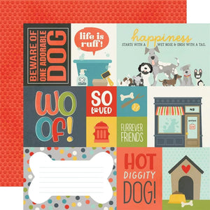 Scrapbooking  Simple Stories Pet Shoppe Dog Double-Sided Cardstock 12"X12" - Element 1 Paper 12"x12"
