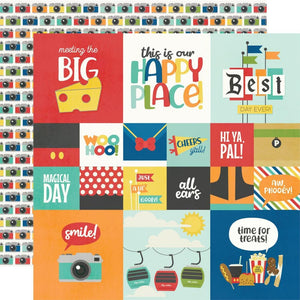 Scrapbooking  Simple Stories Say Cheese At The Park Double-Sided Cardstock 12"X12" - 2x2/4x4 Elements Paper 12"x12"