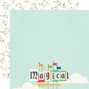 Scrapbooking  Simple Stories Say Cheese At The Park Double-Sided Cardstock 12"X12" -Magical Day Paper 12"x12"