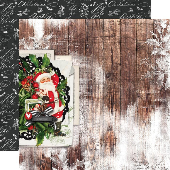 Scrapbooking  Simple Vintage Christmas Lodge Dbl-Sided Cardstock 12