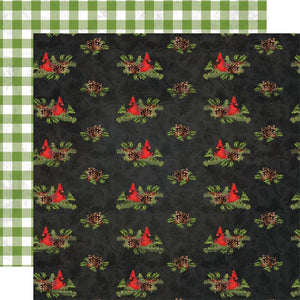 Scrapbooking  Simple Vintage Christmas Lodge Dbl-Sided Cardstock 12"X12" - Peace on Earth Paper 12"x12"