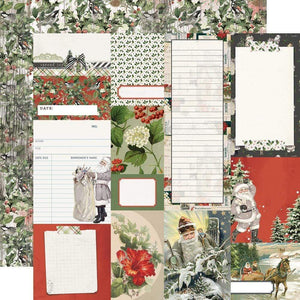 Scrapbooking  Simple Vintage Rustic Christmas Dbl-Sided Cardstock 12"X12" - Journal Elements Paper 12"x12"