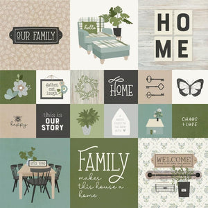 Scrapbooking  The Simple Life Double-Sided Cardstock 12"X12" - 2x2/4x4 Elements Paper 12"X12"