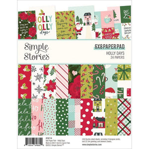 Scrapbooking  Simple Stories Double-Sided Paper Pad 6"X8" 24/Pkg Holly Days Paper Pad