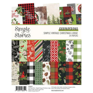 Scrapbooking  Simple Stories Simple Vintage Christmas Lodge Double-Sided Paper Pad 6"X8" 24/Pkg Paper Pad
