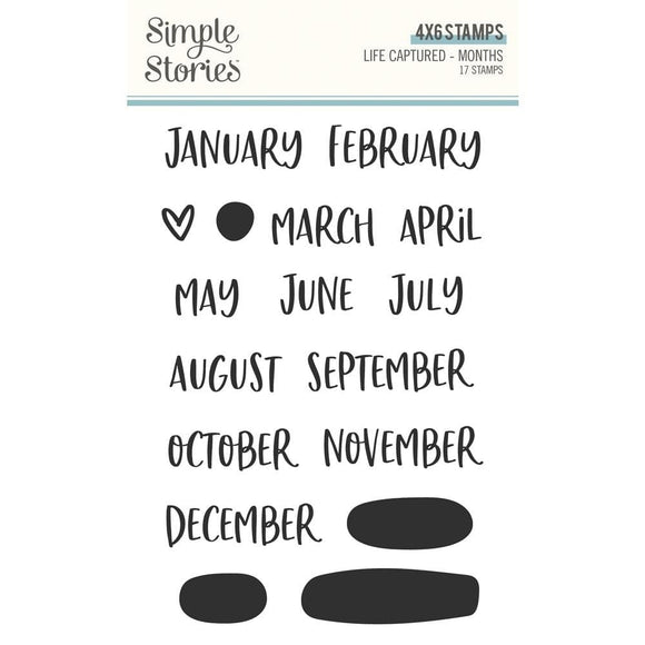 Scrapbooking  Simple Stories Life Captured Photopolymer Clear Stamps Months Stamps