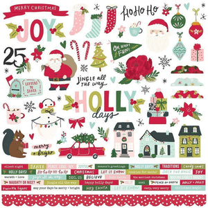 Scrapbooking  Holly Days Cardstock Stickers 12"X12" Combo Paper 12"x12"