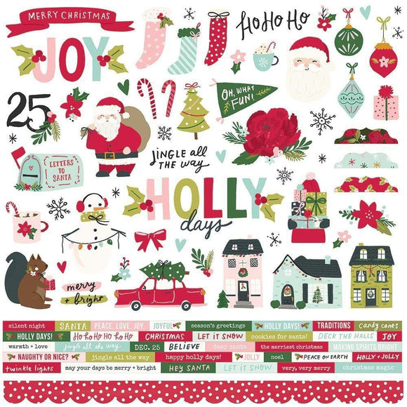 Scrapbooking  Holly Days Cardstock Stickers 12
