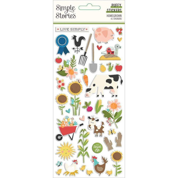 Scrapbooking  Homegrown Puffy Stickers 41/Pkg stickers
