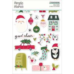 Scrapbooking  Simple Stories Holly Days Sticker Book 12/Sheets , 645/Pkg stickers
