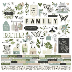 Scrapbooking  The Simple Life Cardstock Stickers 12"X12" Combo Stickers