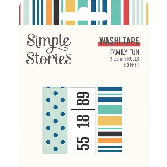 Scrapbooking  Simple Stories Family Fun Washi Tape 3/Pkg Washi