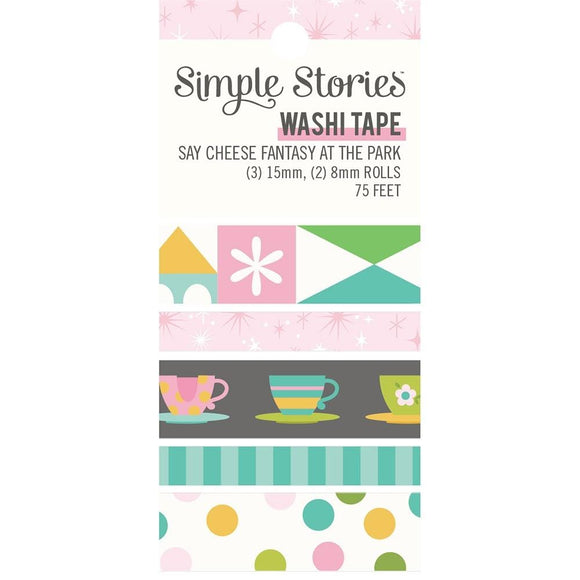 Scrapbooking  Simple Stories Say Cheese Fantasy At The Park Washi Tape 5pk Washi