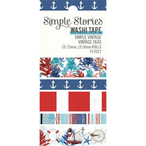 Scrapbooking  Simple Vintage Vintage Seas Washi Tape 5/Pkg Washi