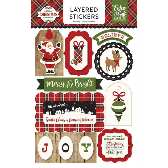 Scrapbooking  A Perfect Christmas Layered Stickers Paper Collections 12x12