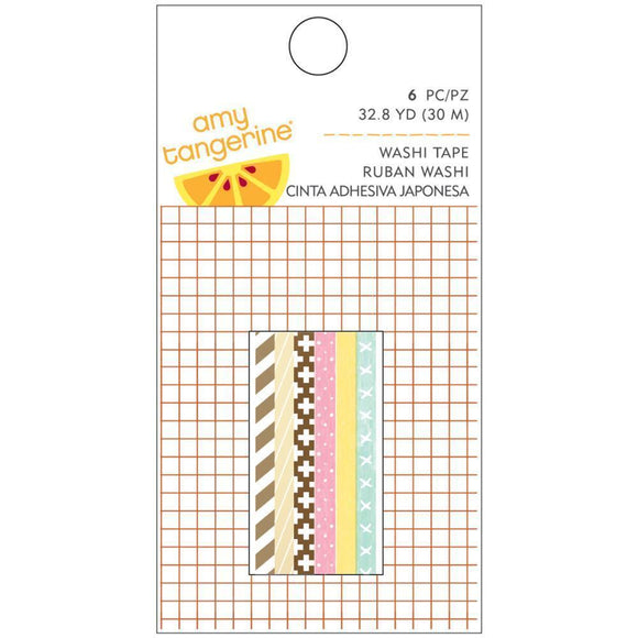 Scrapbooking  Amy Tan Finders Keepers Mini Washi Tape Rolls 6/Pkg 32.8 Yards Total Paper Collections 12x12