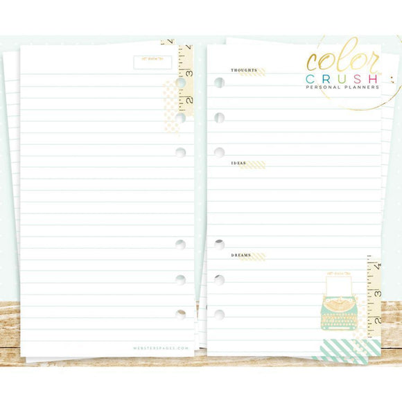 Scrapbooking  Color Crush A2 Personal Planner Inserts - Write it Down Paper Collections 12x12