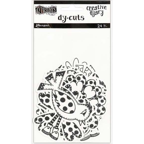 Scrapbooking  Dyan Reaveley's Dylusions Creative Dyary Die Cuts Black & White Birds & Flowers Paper Collections 12x12