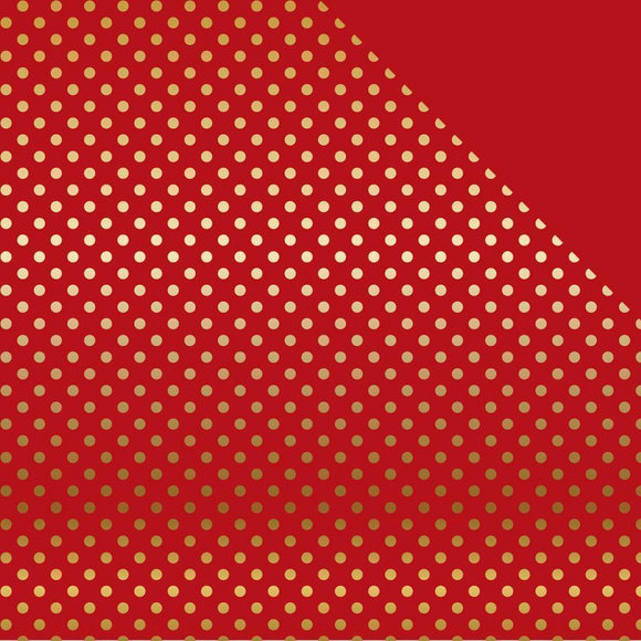 Scrapbooking  Echo Park Double-Sided Gold Foiled Dot Cardstock - Dark Red 12