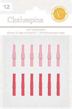 Scrapbooking  Essentials Clothespins Red and Pink Paper Collections 12x12