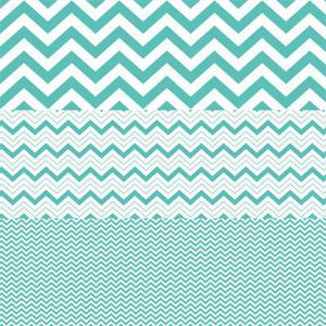 Scrapbooking  Hambly Screen Prints Antique Teal Chevron Mash Up Paper Collections 12x12