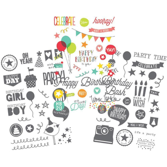 Scrapbooking  Let's Party Clear Stickers 4