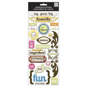 Scrapbooking  Mambi Self Adhesive Chipboard Stickers - My Great Big Family Paper Collections 12x12