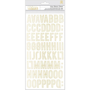 Scrapbooking  MH Carousel Thickers Stickers 5.625"X12.55" Swing Alphabet/Gold Foiled Chipboard Paper Collections 12x12