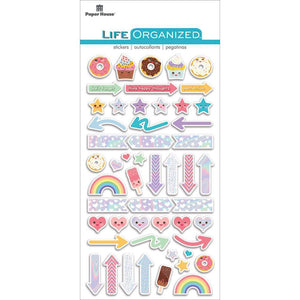 Scrapbooking  Paper House Life Organized Epoxy Stickers 6.5"X3.5" Kawaii Paper Collections 12x12