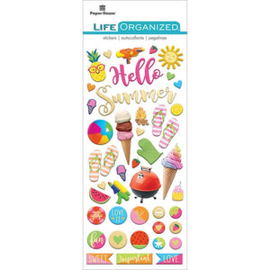 Scrapbooking  Paper House Life Organized Puffy Sticker 6.5"X3" Summer Fun Paper Collections 12x12