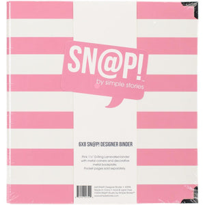 Scrapbooking  Sn@p! Designer Binder 6"X8" Pink Stripe Paper Collections 12x12