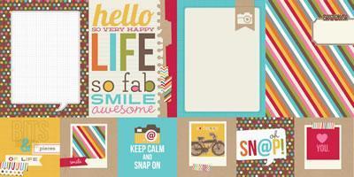 Scrapbooking  Sn@p Life 4x4 Quote and 6x8 Photo Mat Paper Collections 12x12
